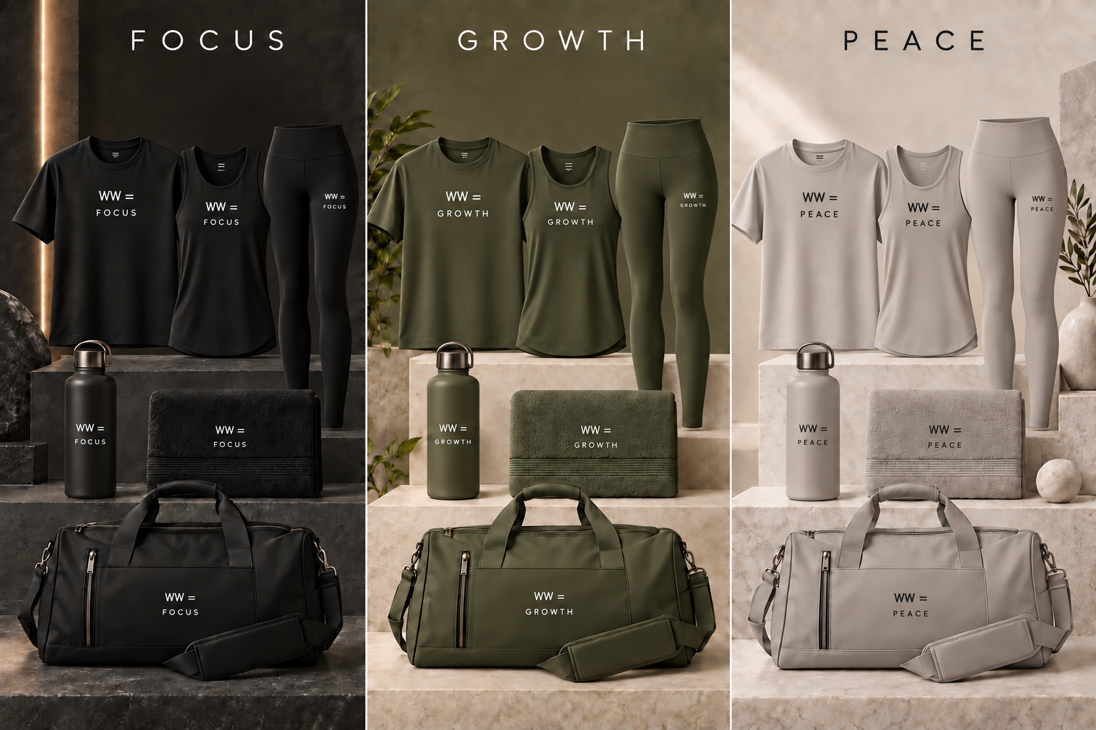 Focus, Growth and Peace complete matching product sets
